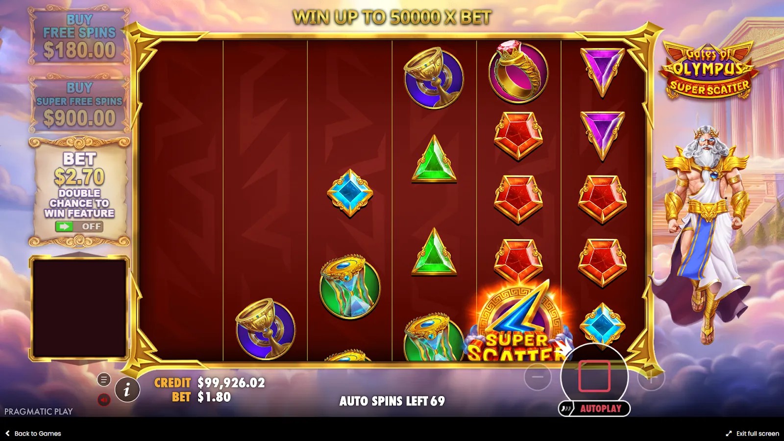 Gates of Olympus Super Scatter სპეციალური სიმბოლოები